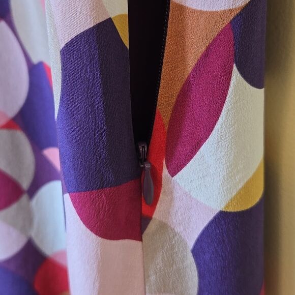 Boden Limited Edition Y2K Silk Babydoll Dress Size 6 Geometric Rockabilly Retro - Picture 5 of 16